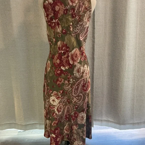 LAUREN Ralph Lauren Floral Satin Charmeuse Sleeveless Dress - Picture 11 of 16